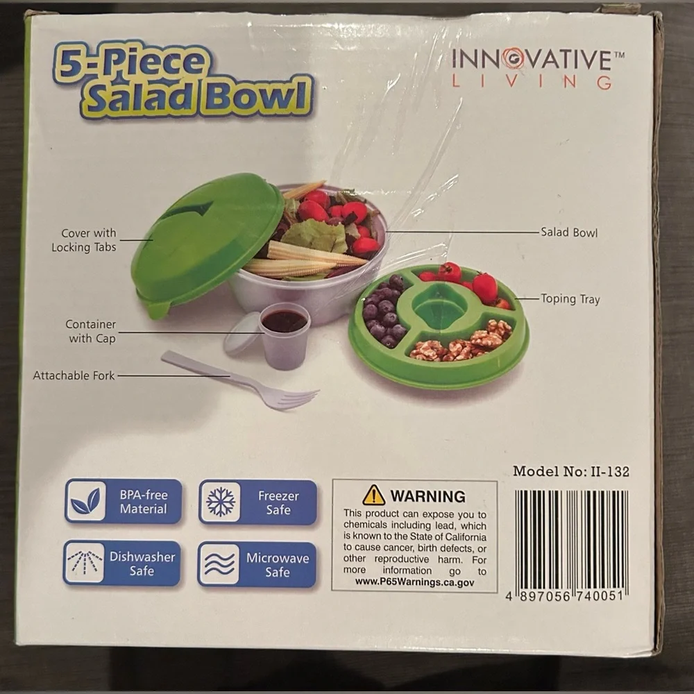 INNOVATIVE LIVING 5 piece Salad Bowl NWT